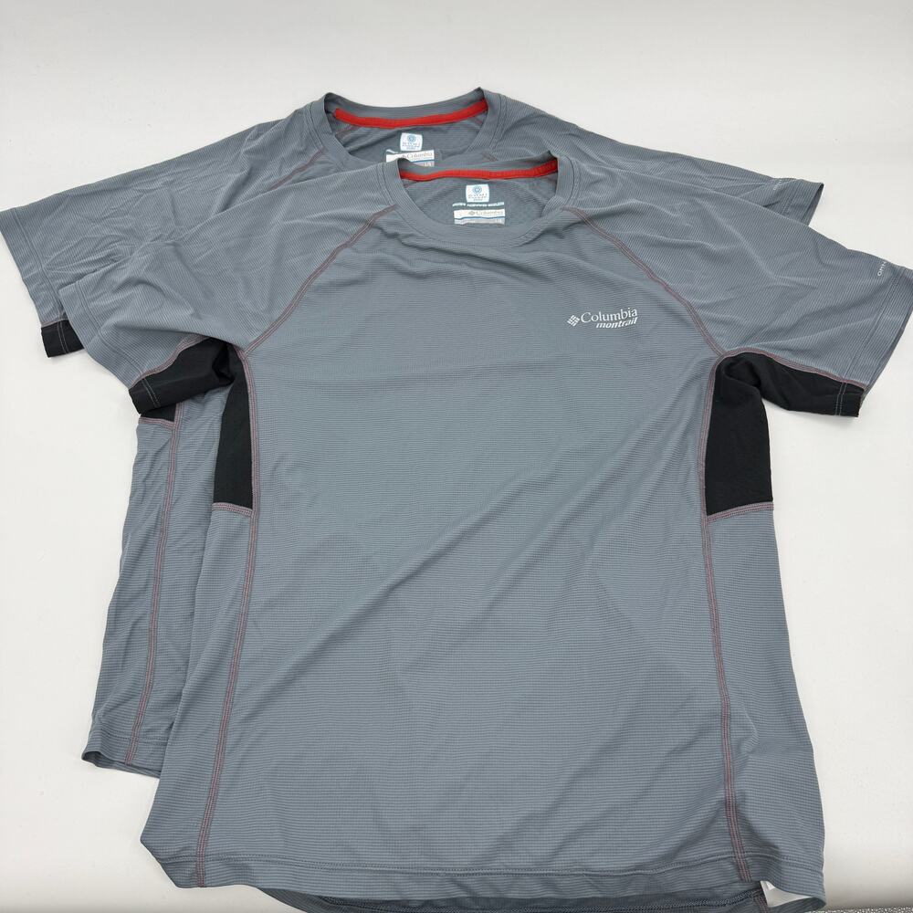 COLUMBIA Omni Freeze Short Sleeve Shirts (2) Size L Pullover Activated Cool Grey